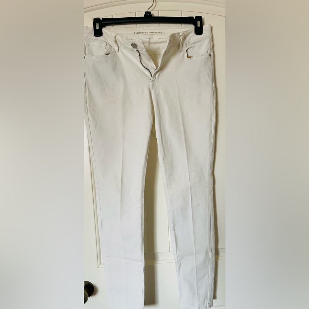 Old Navy Rockstar White Denim Jeans
